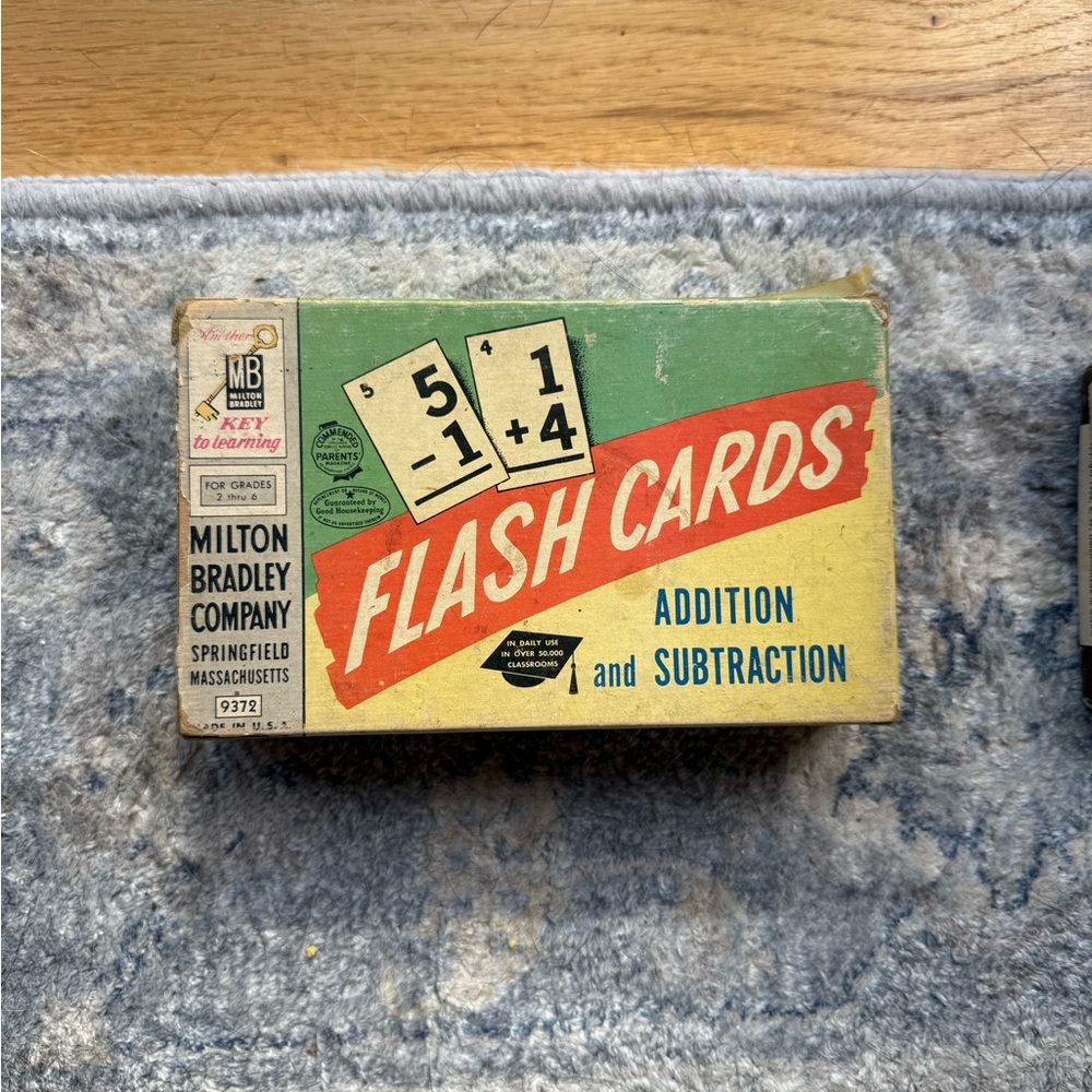 Milton Bradley Flash Cards vintage antique math